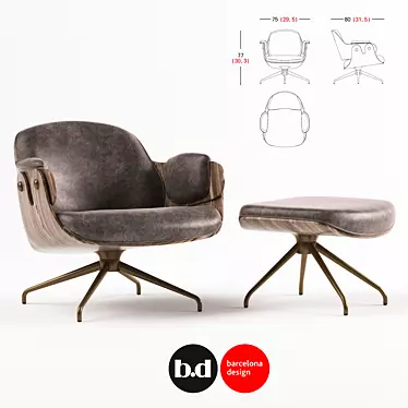  Showtime Low Lounger by BD Barcelona 3D model image 1 