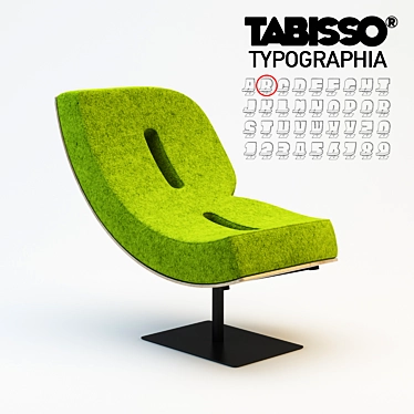 Tabisso Typography Chair 3D model image 1 