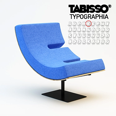 Tipographia Chair: Unique Alphabet Design 3D model image 1 