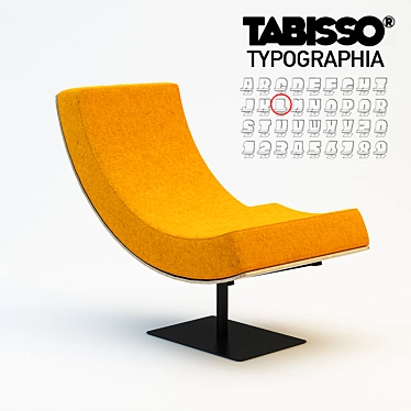 Title: Tabisso Typography Chair 3D model image 1 