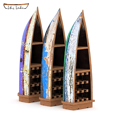 Nautical Wine Cabinet: Like Lodka 140cm 3D model image 1 