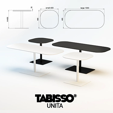 Tabisso Unita Table: A Graphic Masterpiece 3D model image 1 