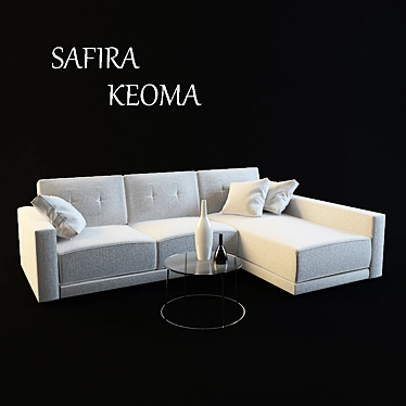 Safira KEOMA Corner Sofa - Stylish and Functional 3D model image 1 