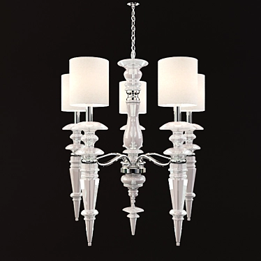 Modern Steel and Glass Chandelier 3D model image 1 