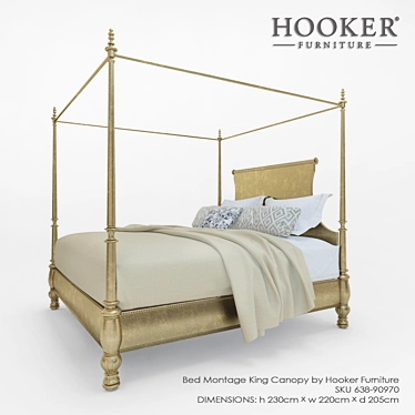 Luxury Montage King Canopy Bed 3D model image 1 