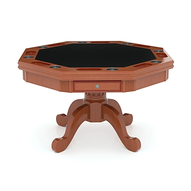 Premium Wood and Metal Poker Table 3D model image 1 