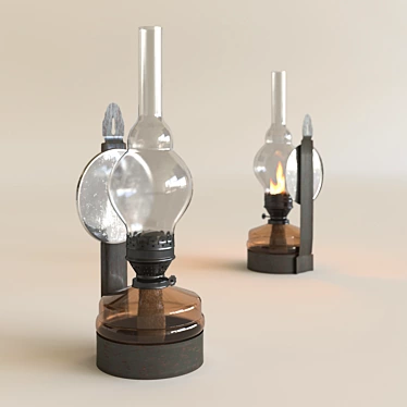 Vintage Kerosene Lamp 3D model image 1 