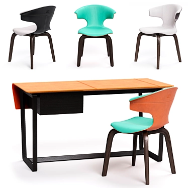 Poltrona Frau Montera Armchair & Fred Desk - Modern Elegance in One 3D model image 1 