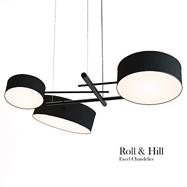 Contemporary Excel Chandelier - Roll & Hill 3D model image 1 