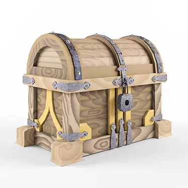 Lowpoly Chest Model 3D model image 1 