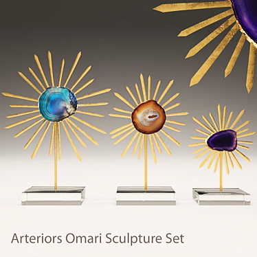 Elegant Omari Sculpture: Arteriors 3D model image 1 