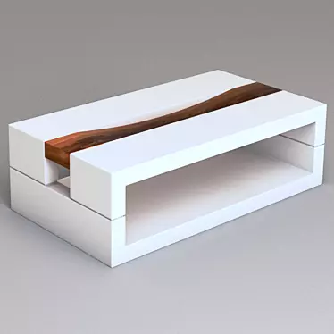 Sleek White Coffee Table 3D model image 1 