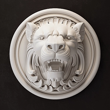 Regal Lion Sculpture - 590x590 mm 3D model image 1 