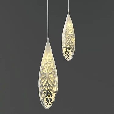 Modern Plastic Hanging Lamp 3D model image 1 