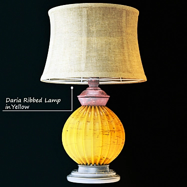 Sunshine Glow: Daria Ribbed Table Lamp 3D model image 1 
