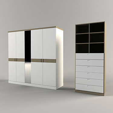 Versatile Storage Solution: Cabinet & Shelves 3D model image 1 