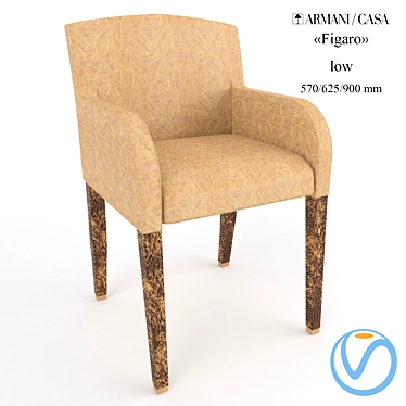 Elegant Figaro Chair by Armani 3D model image 1 