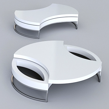 White Rotating Coffee Table 3D model image 1 