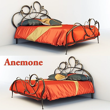 Anemone Double Bed: Elegant and Timeless 3D model image 1 