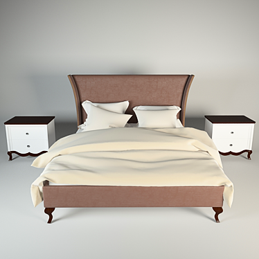 Taranko Meble Milano Bed & Nightstand 3D model image 1 