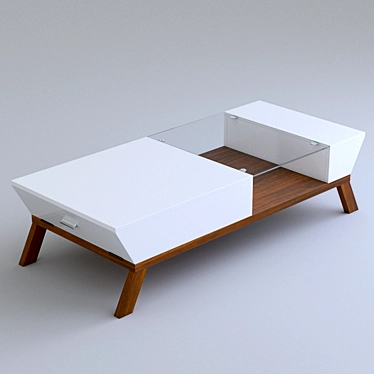 Elegant White Braxton Coffee Table 3D model image 1 