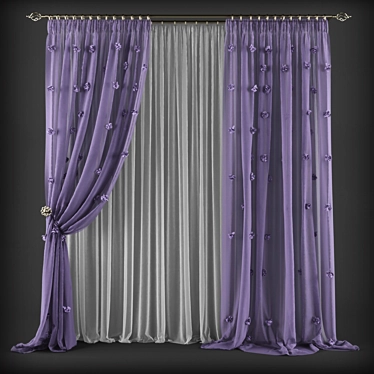 Sleek Roman Shades for Any Space 3D model image 1 
