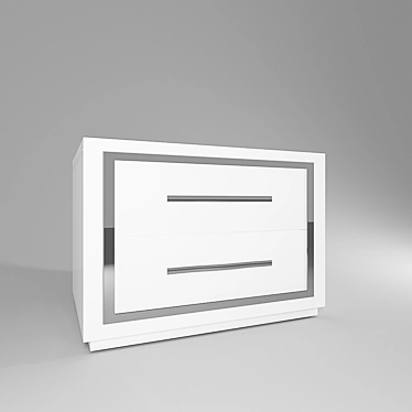 Modern White Steel Bedside Table 3D model image 1 