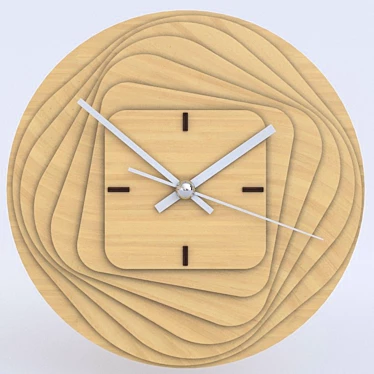 Elegant Wooden Clock 3D model image 1 