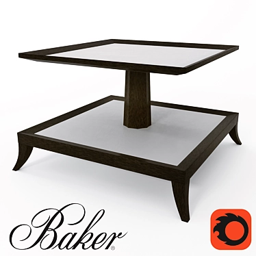 Modern Two Tier Baker Coffee Table 3D model image 1 
