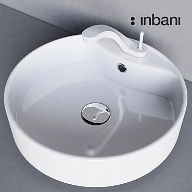 Ametis White Faucet & Sink Set - Inbani 3D model image 1 