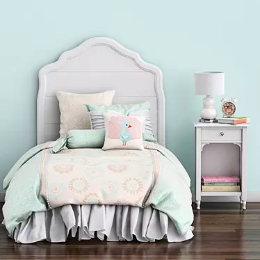 Juliette Twin Bed with Nightstand 3D model image 1 