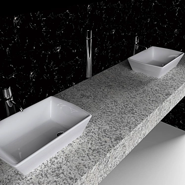 Sleek Bathroom Set 3D model image 1 