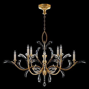Elegant Beveled Arcs Gold Fine Art Lamps 3D model image 1 