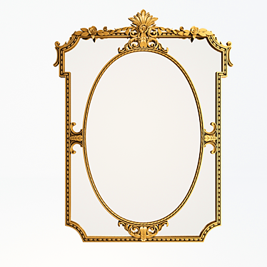 Elegant Wood Frame Mirror 3D model image 1 