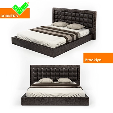 Brooklyn Corner Bed: Sleek & Spacious 3D model image 1 