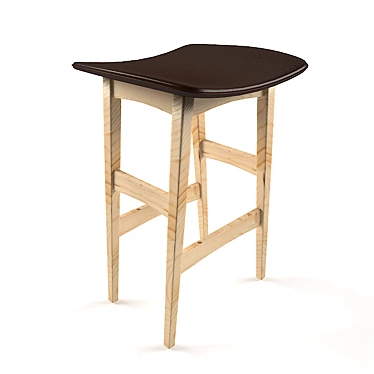 Tall Leather Stool 3D model image 1 