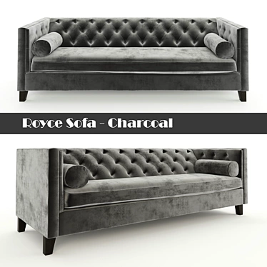 Charcoal Royce Sofa: Sleek & Stylish Comfort 3D model image 1 