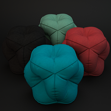 Colorful Round Pouf Set: Inspired by Rolf Benz 3D model image 1 
