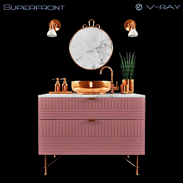 Modern Wash Basin with Decor: Superfront 3D model image 1 