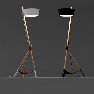 Modern Wooden Reading Lamp 3D model image 1 