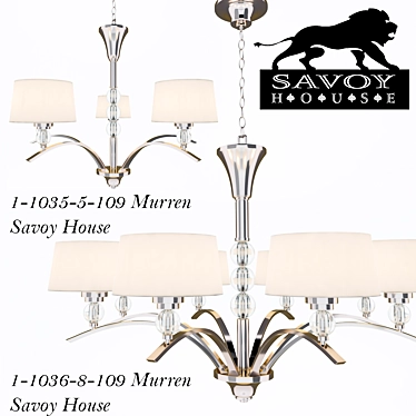 Murren Savoy House Chandeliers - Elegant Nickel Finish 3D model image 1 