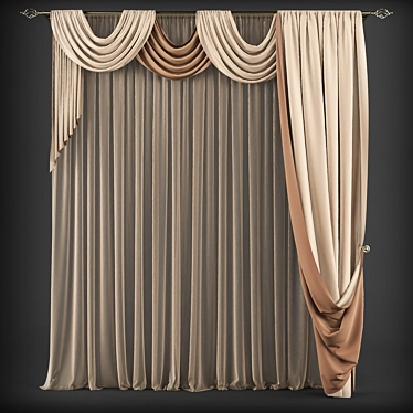 Classic Elegance Drapes 3D model image 1 