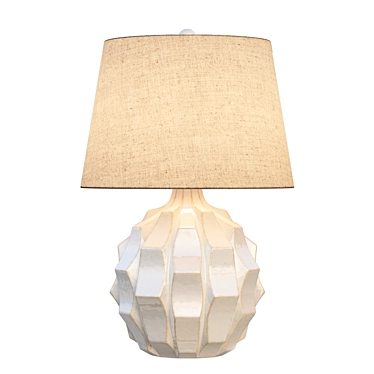 Title: White Ceramic Mid-Century Table Lamp 3D model image 1 