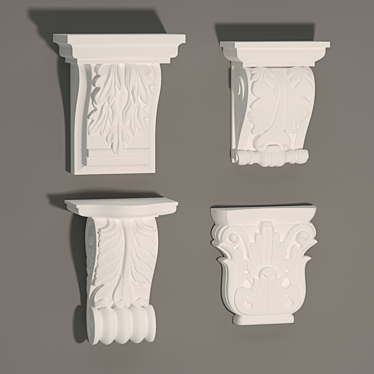 Classic Capital Fretwork 3D model image 1 