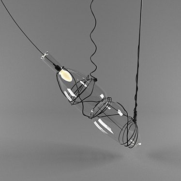 Elegant Bottle Lamp 3D model image 1 