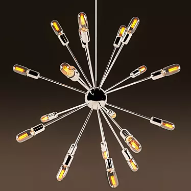 Sputnik Filament Chandelier - Illuminating Elegance 3D model image 1 