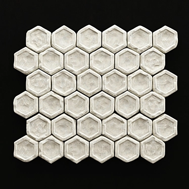 Seamless Stone Hexagon Panel 3D model image 1 