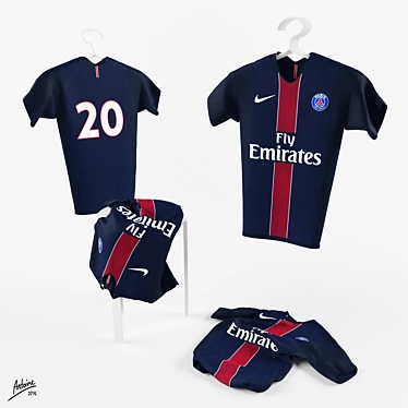 PSG 2017 Home Jersey 3D model image 1 