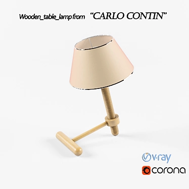 Carlo Contin Wooden Table Lamp 3D model image 1 