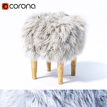 Title: Nate Berkus Wool Ottoman 3D model image 1 